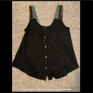 The Buckle Daytrip black tank with crochet detail on the back - size S
